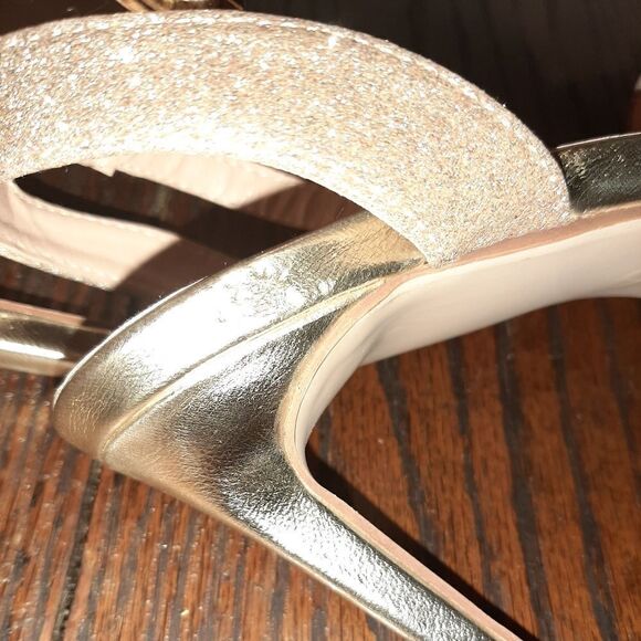 Size 7 Dream Pairs Gold Glitter Stecy-1 Open Toe High Heel Dress Sho… - Picture 7 of 8
